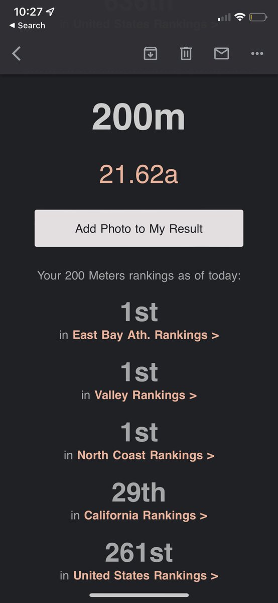 21.62 (0.4) new PR in the 200m at NCS Meet of Champions Trials <a href="/westcoastpreps_/">West Coast Preps</a>