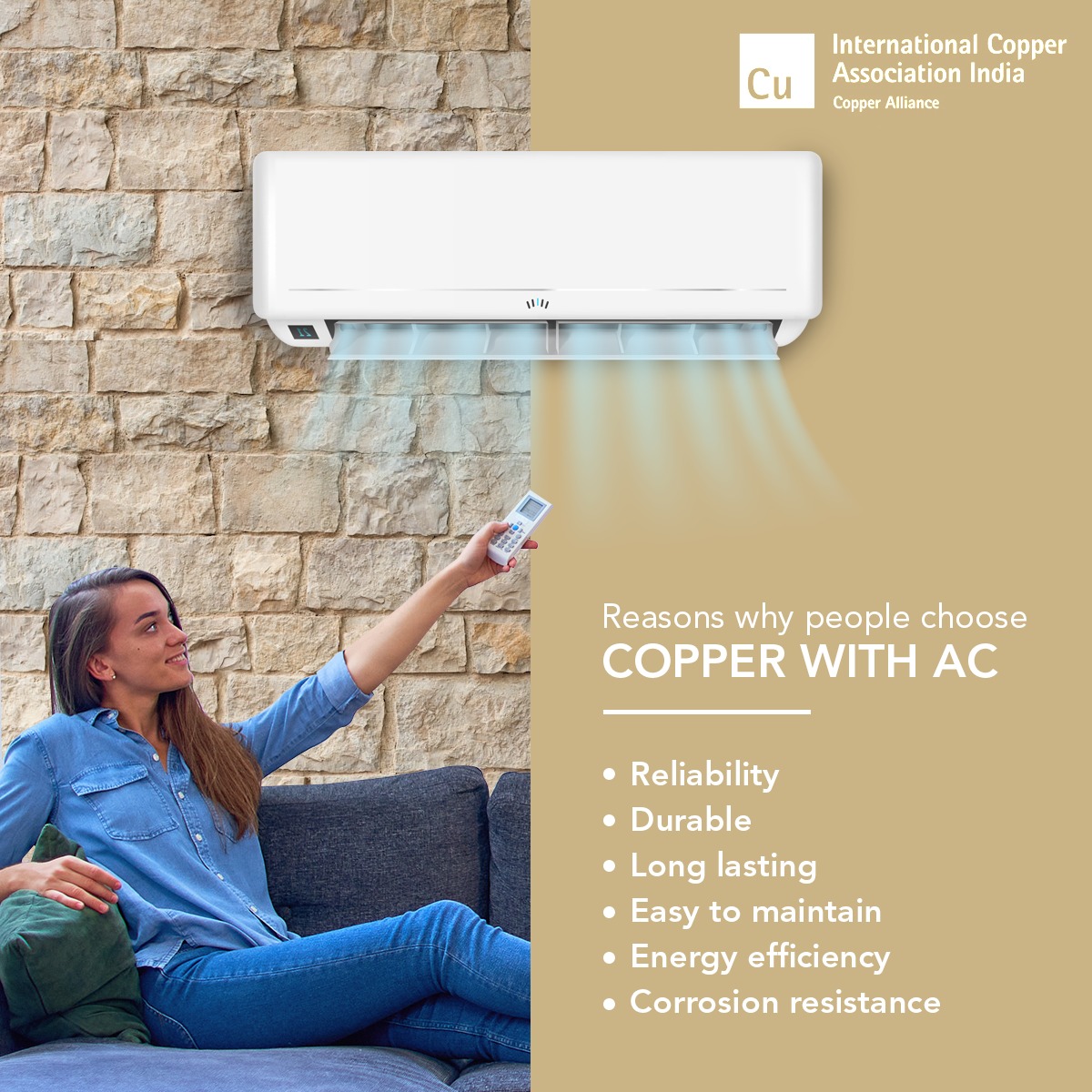As per our survey by Neilsen IQ, these are main reasons for consumers to choose Copper AC. What about you?

#BeatTheHeat #Acs #BuyingCriteria #SummerSeason #CoolingCapacity #Durable #HomeAppliances #SummerProblems #CopperAc #Copper #CopperAlliance #LongLasting #EnergyEfficiency