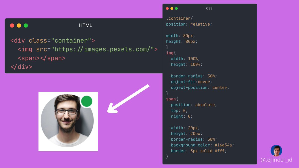 tejinder_id's tweet image. Let us design an Avatar with top Notification using HTML and CSS.

(codepen Link in the comment section).