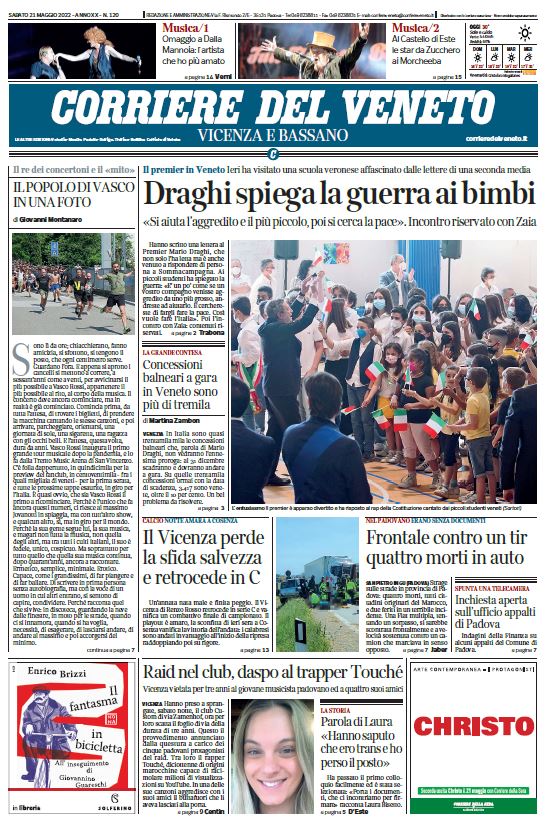 Buongiorno con la prima pagina del @corriereveneto...
