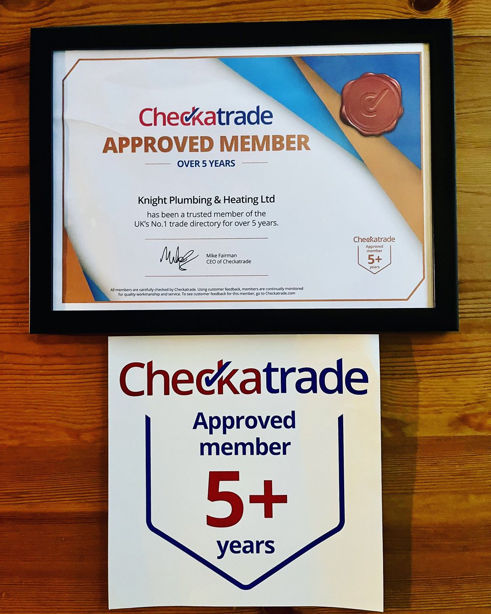 knight_heating's tweet photo. Five year partnership with @checkatrade . Excellent 💯 reviews. https://t.co/56MotCUx7g