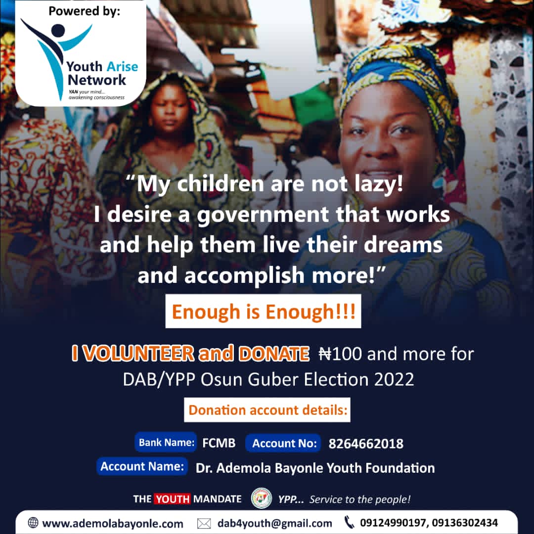 Simply_phemi's tweet photo. My children are not lazy!
I desire a government that works and helps them live their dreams and accomplish more!
Enough is enough!
#SaveOsun
#DAB4ABetterOsun
#OdoLokan https://t.co/Y1tk7f1dis