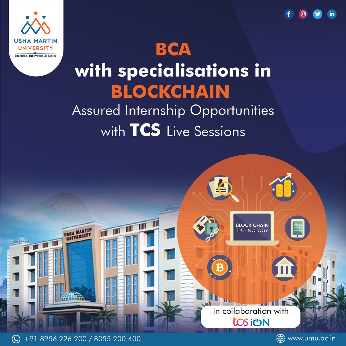UshaMartinUnv's tweet image. 𝗕𝗖𝗔 𝗱𝗲𝗴𝗿𝗲𝗲 𝗽𝗿𝗼𝗴𝗿𝗮𝗺𝗺𝗲 with 𝘀𝗽𝗲𝗰𝗶𝗮𝗹𝗶𝘇𝗮𝘁𝗶𝗼𝗻𝘀 𝗶𝗻 #Blockchain Technology 𝗔𝗱𝗺𝗶𝘀𝘀𝗶𝗼𝗻 𝗢𝗽𝗲𝗻 𝟮𝟬𝟮𝟮👍

Apply Now: bit.ly/3Nu3G9y

#UshaMartinUniversity  #CollaborationwithIBM #BCASpecializations