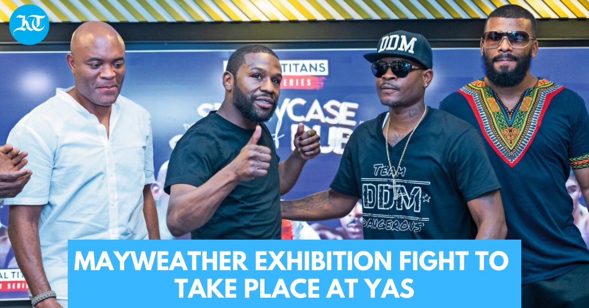 khaleejtimes's tweet photo. #AbuDhabi: Boxing star Mayweather takes on former sparring partner Don Moore at Etihad Arena on Saturday.

@ktimessport 

#mayweather #danmoore #etihadarena #boxing 

https://t.co/IQwGgtt6tl https://t.co/I9UP3AS1Y9