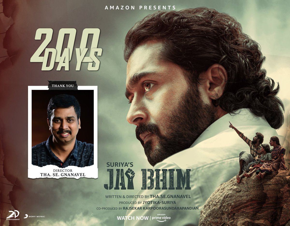 #JaiBhim 
Thank You @tjgnan 

#200DaysOfJaiBhim

@Suriya_offl #Jyotika @rajsekarpandian @PrimeVideoIN