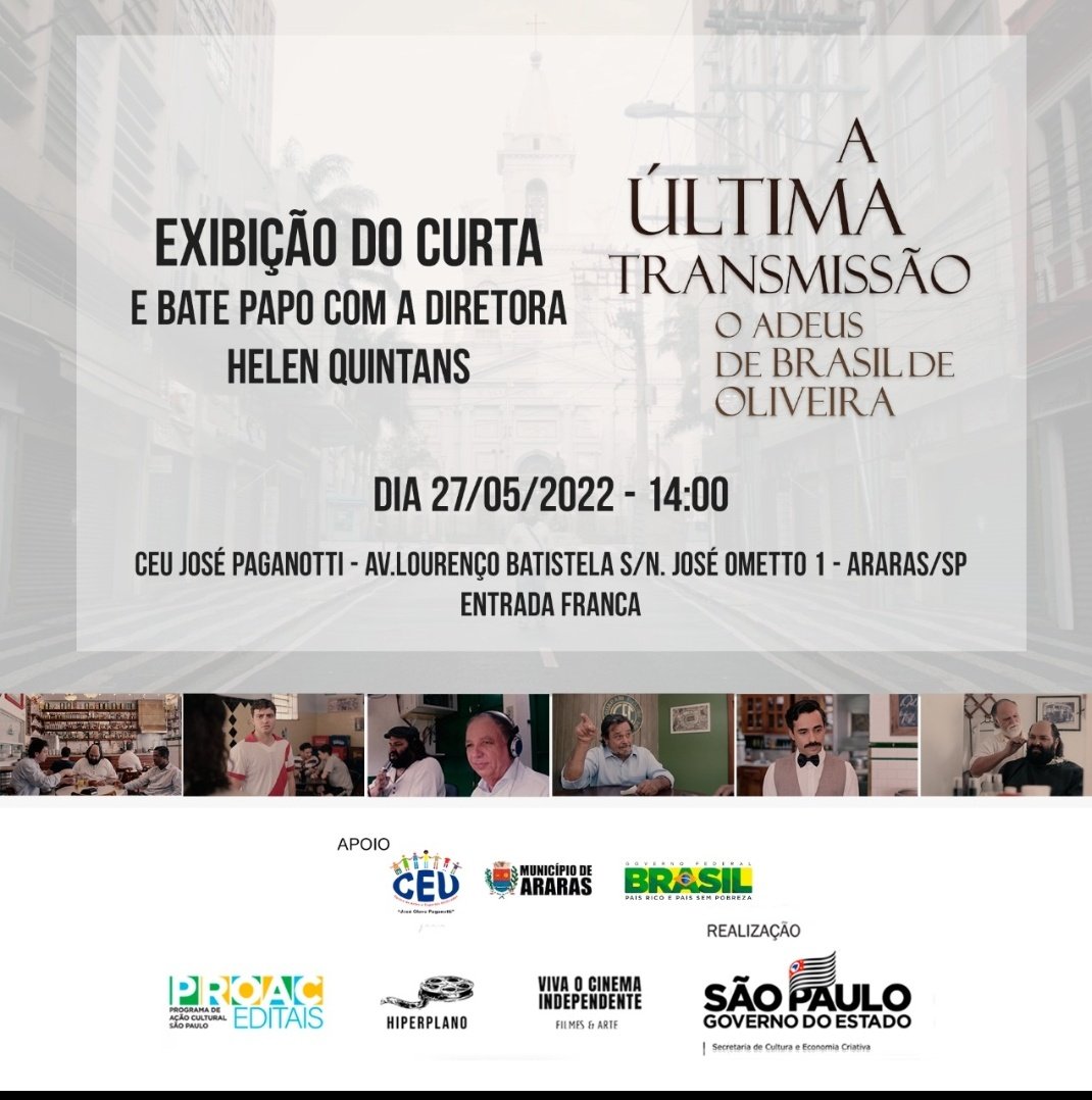 flaviocarnielli's tweet photo. Próxima parada do curta "A Última Transmissão": a querida Araras, onde sempre somos bem recebidos.
#proac2020 https://t.co/SYRnh3Bwga