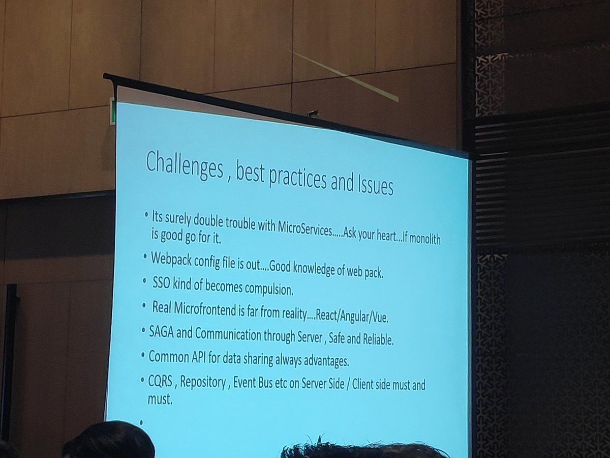 Manav1020Goel's tweet photo. Another insightful talk! by @shiv_koirala
@questpond

MFEs in #Angular using Module Federation / SPA.

#ngIndia #web #javascript

@geekyants 
@NeelSinha25 @saudev001 @InamurRahman2 https://t.co/gbPRbkGHjY