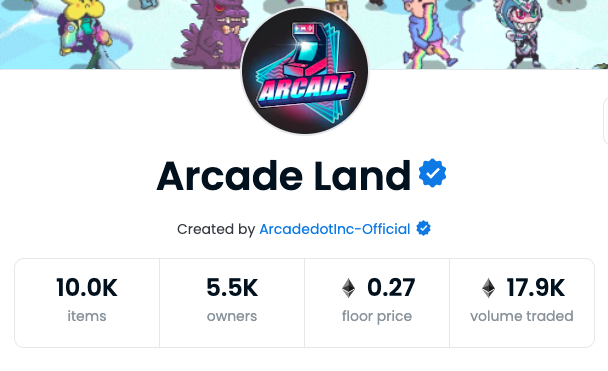 IT’S OFFICIAL!

We just got double VERIFIED on @Opensea !!💙

Let’s start a thread with your Arcade lands!⬇️

LFG🚀 #BlueChipNFT