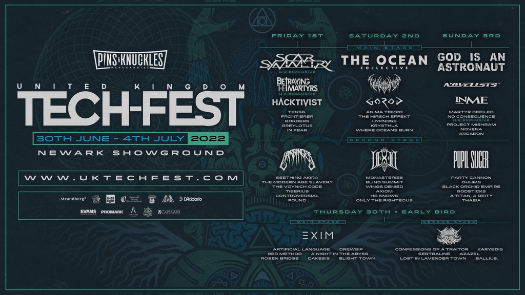 ANNOUNCEMENT: Here are the day splits you have all been waiting for! Remember, Tech-Fest has zero set clashes, so you can watch every single band in full. Wooooooooooo!

Day tickets are on sale NOW ➡️ bit.ly/3NwZdTv

#uktechfest2022 #uktf22 #techfam #techfestisbestfest
