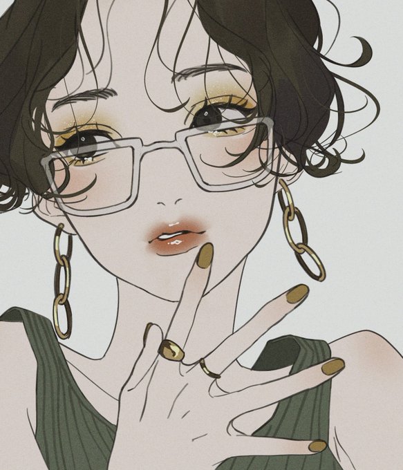 「white-framed eyewear」 illustration images(Latest｜RT&Fav:50)