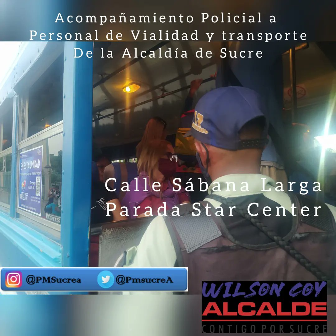 PmsucreA's tweet photo. 🚨🚓// #20Mayo Realizamos Acompañamiento a la Dirección de Vialidad y Transporte de la Alcaldía de Sucre. Garantizando SEGURIDAD Y TRANQUILIDAD a nuestro Pueblo.
Seguimos Trabajando, Contigo por Sucre.
@Soykarinacarpio @WILSONCOY @CeballosIchaso1 @DulceyParadaM @SPSCAragua https://t.co/qePcG4SH2a