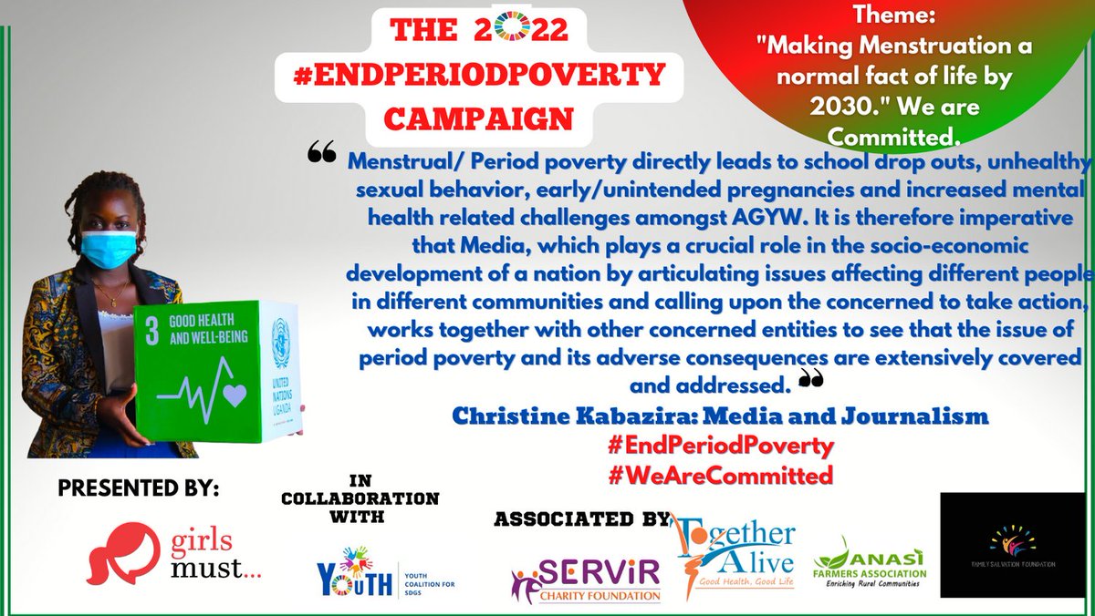 ug_girls's tweet photo. Period poverty direct effects include: school dropouts, unhealthy sexual behaviour in adolescents, unintended pregnancies &amp; increased mental health challenges. @ckabazira shows her concerns as to why media needs to step and promote the #EndPeriodPoverty Campaign.

#WeAreCommitted https://t.co/nHW7jwpGwO