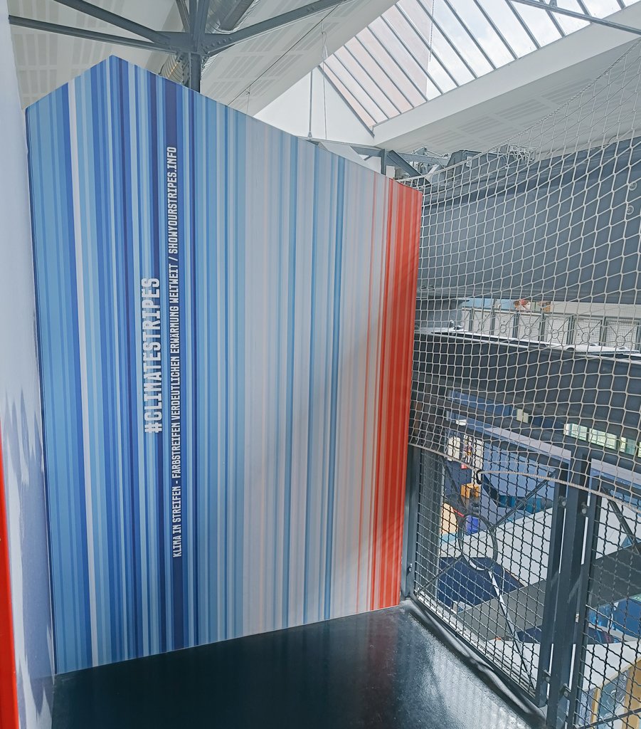 Even when spending time with the family, #dataviz is everywhere! #ClimateStripes at the 'Labyrinth' children museum in Berlin #ShowYourStripes