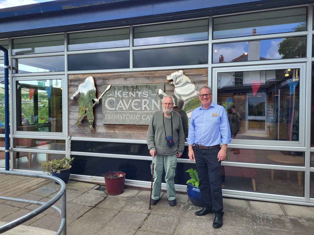 Kents_Cavern's tweet photo. Nice to welcome Andy Spate from the Australasian Cave and Karst Management Association to the caverns today. #ackma #caves #conservation #geology https://t.co/d3GB3uPoks