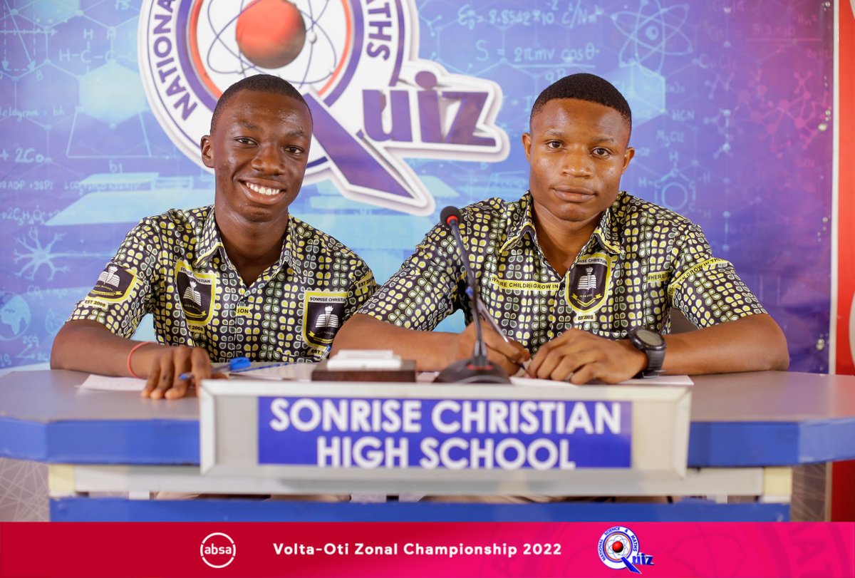 NSMQGhana's tweet photo. Volta-Oti Zonal Championship - Semifinal 2

Meet the contestants

Sonrise Christian High School
Mawuli School
Awudome SHS

@AbsaGhana #AbsaZonalChamps

#NSMQ2022 #Primetime https://t.co/y6HRQWmUWH