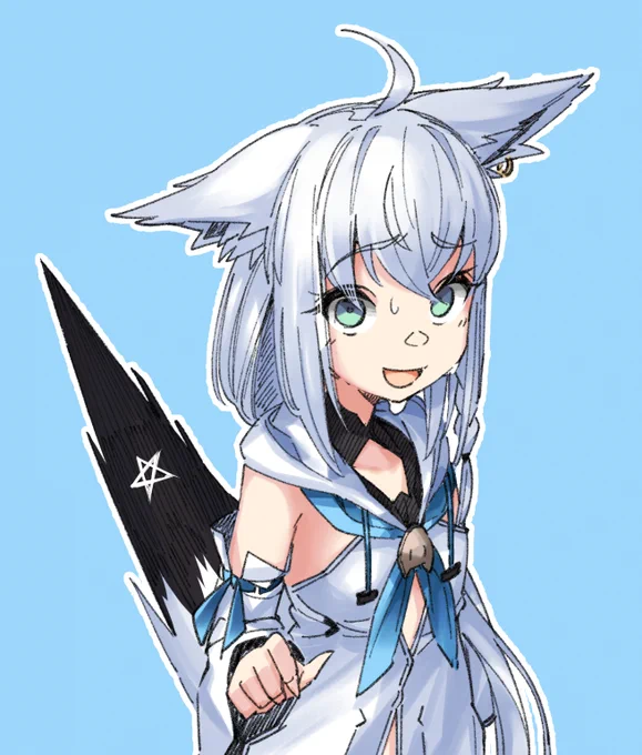 Aカップ白上フブキ
 #絵フブキ 