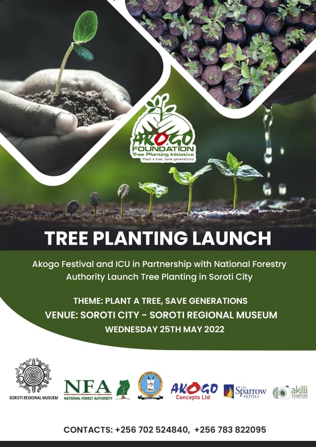 sorotimuseum's tweet photo. Akogo Festival, Iteso Cultural Union and Soroti Regional Museum in partnership with National Forestry Authority invite you for the tree planting launch on Wednesday 25/5/2022 at Soroti Regional Museum. 
#Greening_our_environment 
#Akogo_Foundation_Tree_planting_Initiative https://t.co/1hhLugsXjx