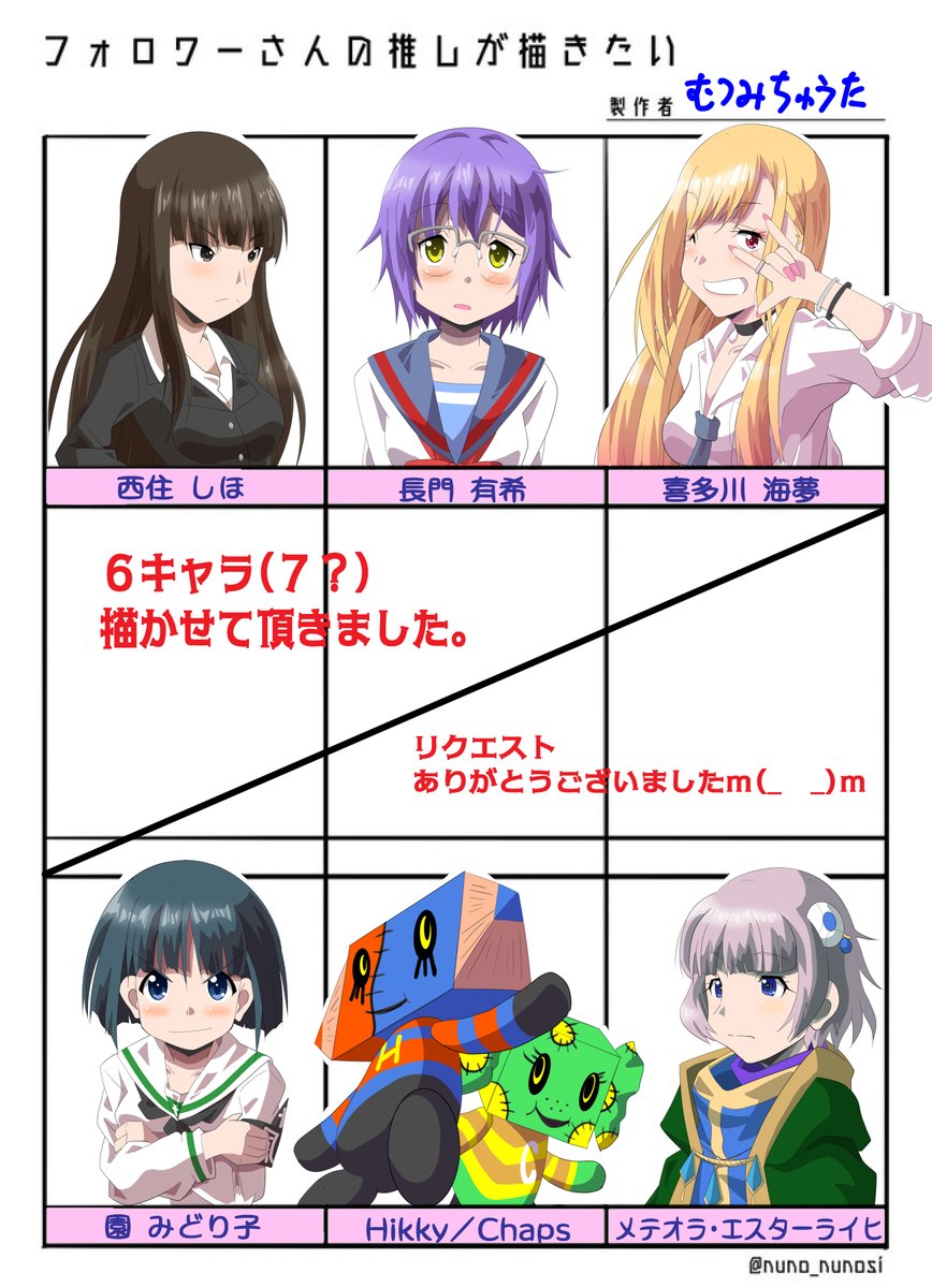 #フォロワーさんの推しが描きたい 、完了しました!
解釈違いとかあると思いますが、そこはご容赦下さい…(汗)
リクエストして頂いた皆様、ありがとうございました。
勉強になりました。 