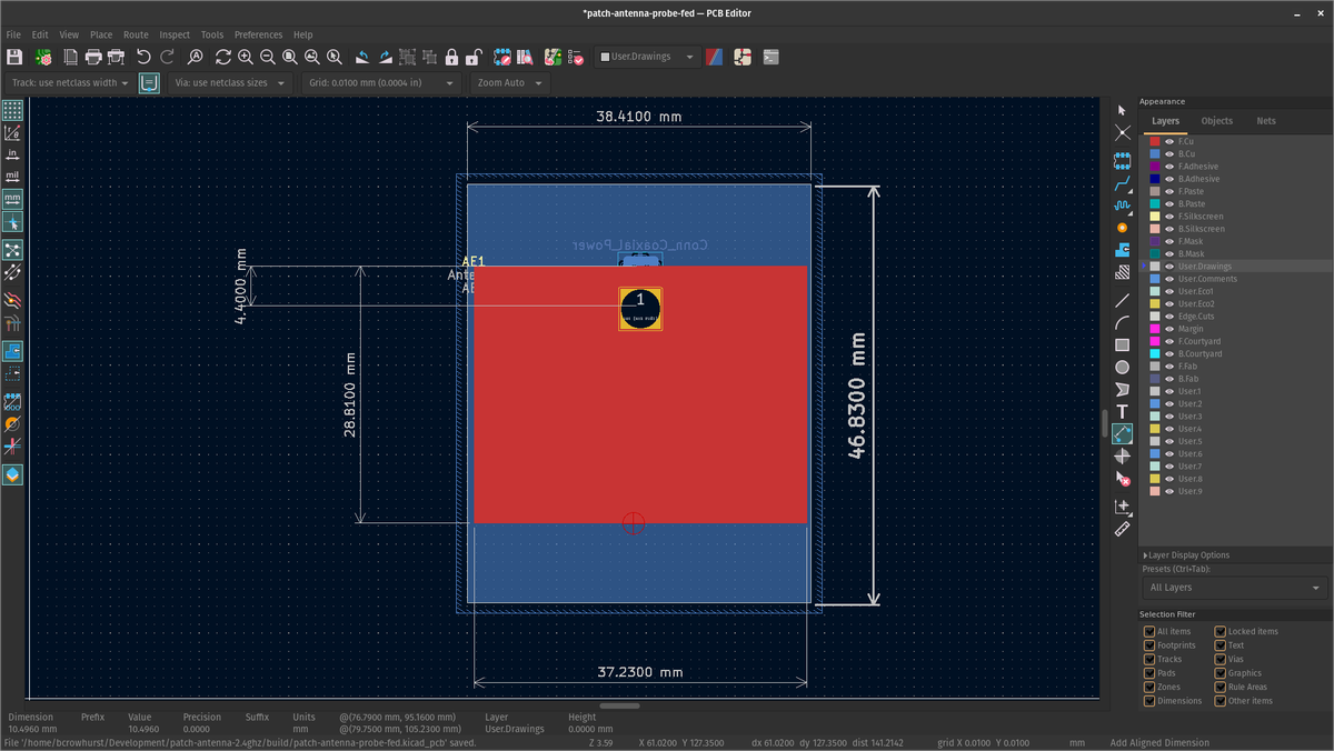 projectheia's tweet photo. Latest #Radar antenna design for reduced BoM costs and fine tuning for the target frequency. 💪 #GnuOctave simulations show five-by-five.🤞Here's hoping it survives the VNA gauntlet. https://t.co/2iwoE3pDx8 https://t.co/cvFSWoxUdc