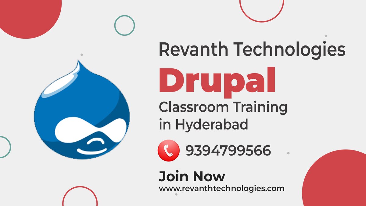 revanthstudies's tweet image. Drupal Training in Hyderabad
We provide Drupal Training in Hyderabad. We provide training with live projects and real time scenarios. Call 9394799566
revanthtechnologies.com/drupal-trainin…
#drupal,#drupaltraining,#drupalclasses,#drupaltutorial,#drupaltraininginhyderabad,#drupaltraininginstitute