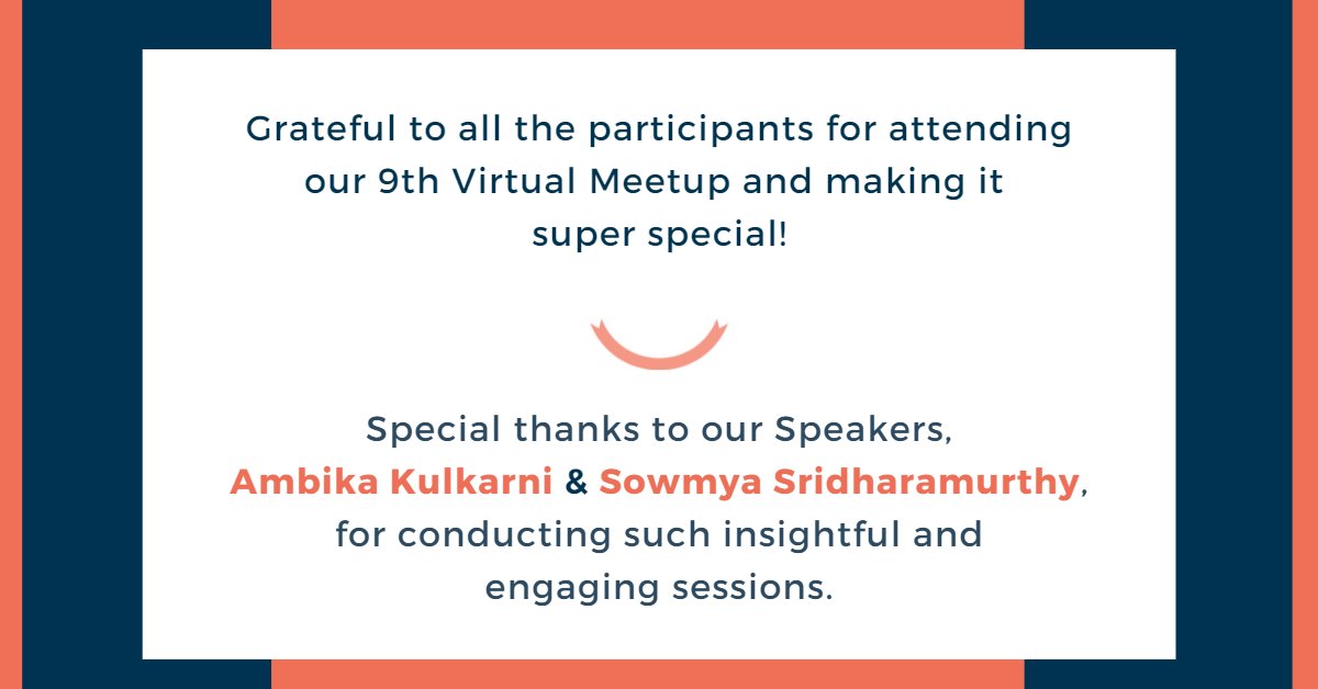the_test_tribe's tweet photo. Thanks to all the attendees for joining us for our 9th Virtual Meetup! 🙌
A big shout-out to our amazing speakers, Ambika Kulkarni & @Someoooww, for the informative sessions!
Check out our upcoming events here- https://t.co/DCeiKkQuA7
#testingevents #thetesttribe #events https://t.co/ZW1KbrhzvF