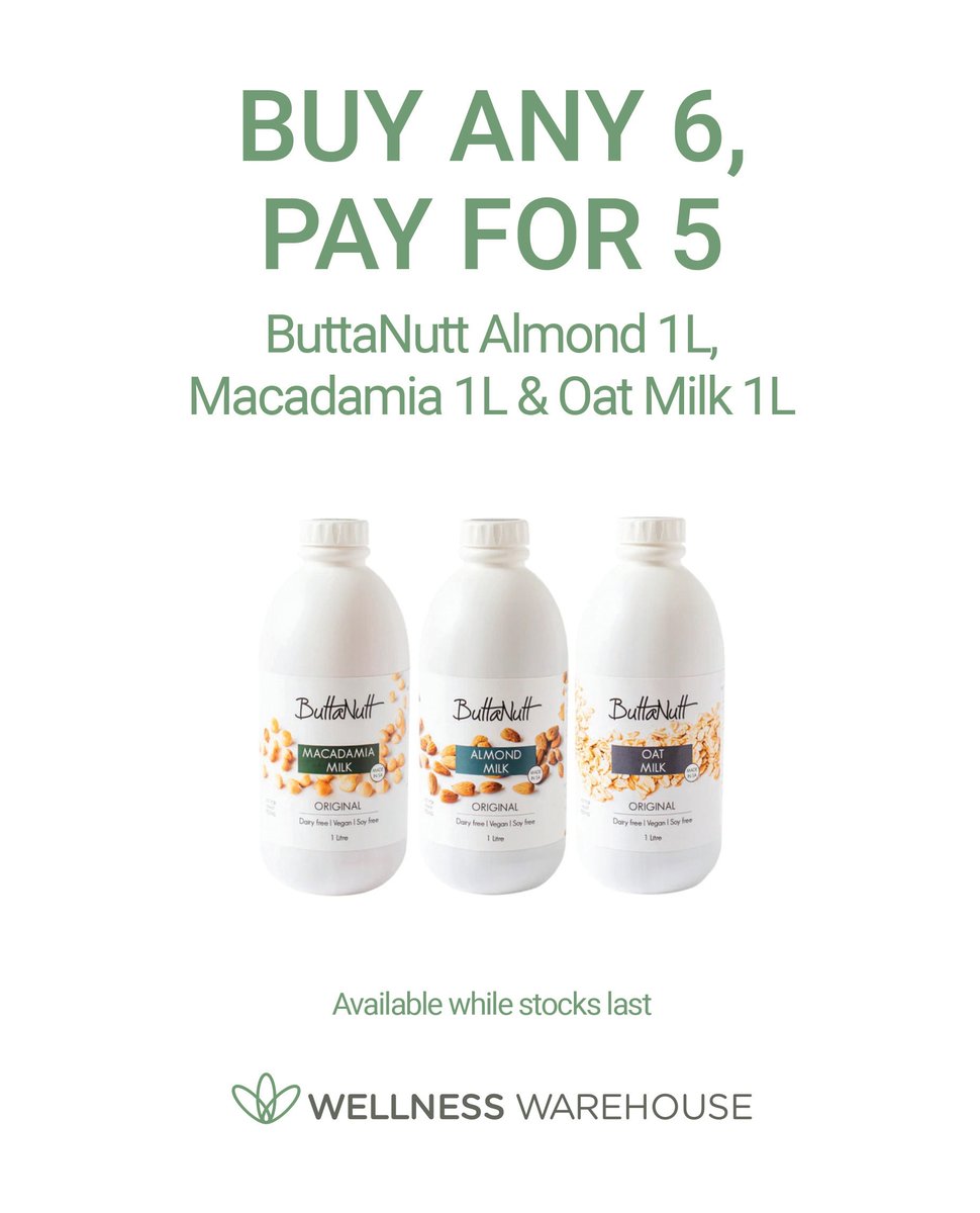 Buttanutter's tweet photo. Note to self: @wellnesswarehouse is making #ButtaNuttMilks more accessible with a 6 for 5 offer until the end of May!
.
.
.
#buttanutt #wellnesswarehouse https://t.co/ZvUbiMYKOp