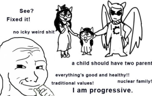 oooh i can feel the transphobia bs radiating through this picture to try and make it look "traditional."
how tf does someone draw davepeta like that and go "that'll show em I'M the more woke one!!" https://t.co/PtEOh7LWWe 