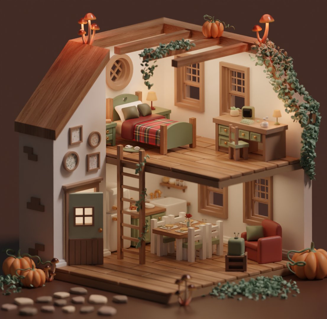 OMG ALMOST 13k FOLLOWERS!😭😭💕

This is incredible! I'm definitely going to continue with my collection of cottage models because you like them a lot and that encourages me🍄💖

#b3d #Blender3d