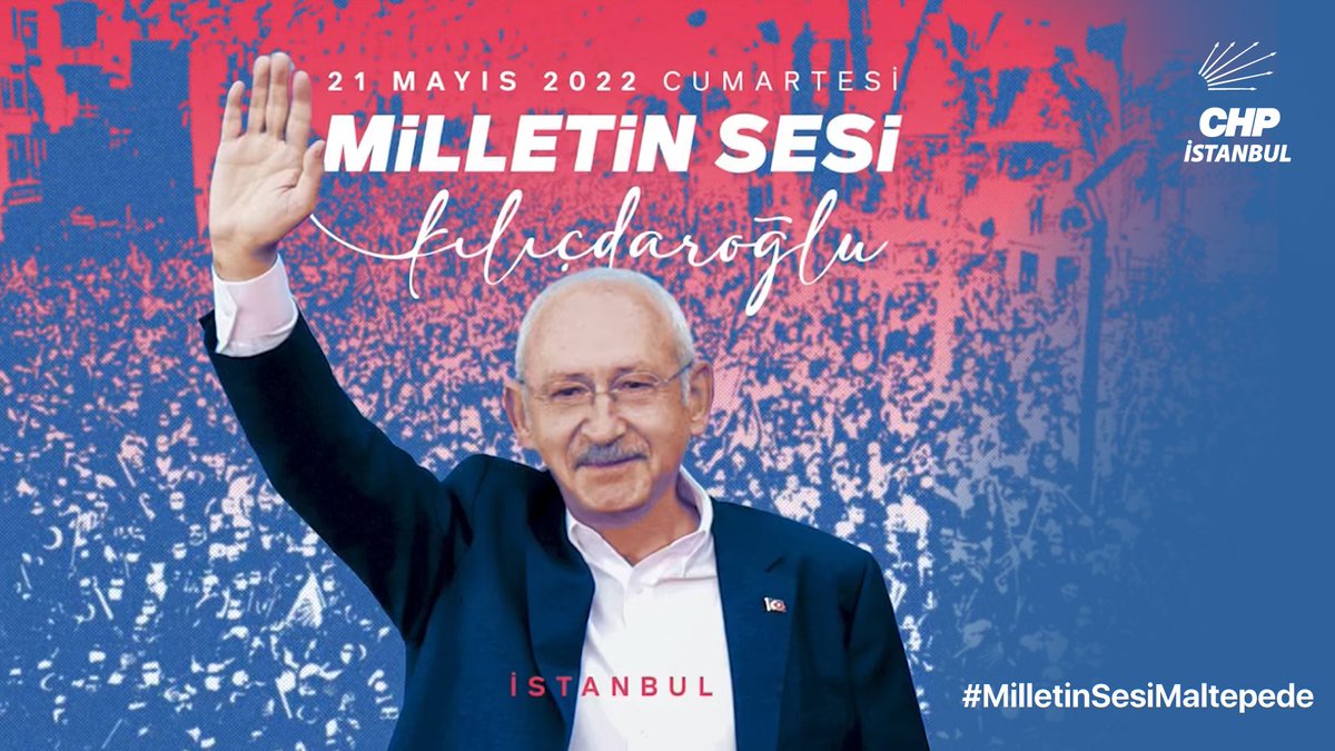 chpkulis's tweet photo. İstanbul Mitingi’nde buluşuyoruz!

🗓 21 Mayıs Cumartesi 
⏰18:00
📍Maltepe Sahil Miting Alanı

#MilletinSesiMaltepede https://t.co/VDa7biUVbn