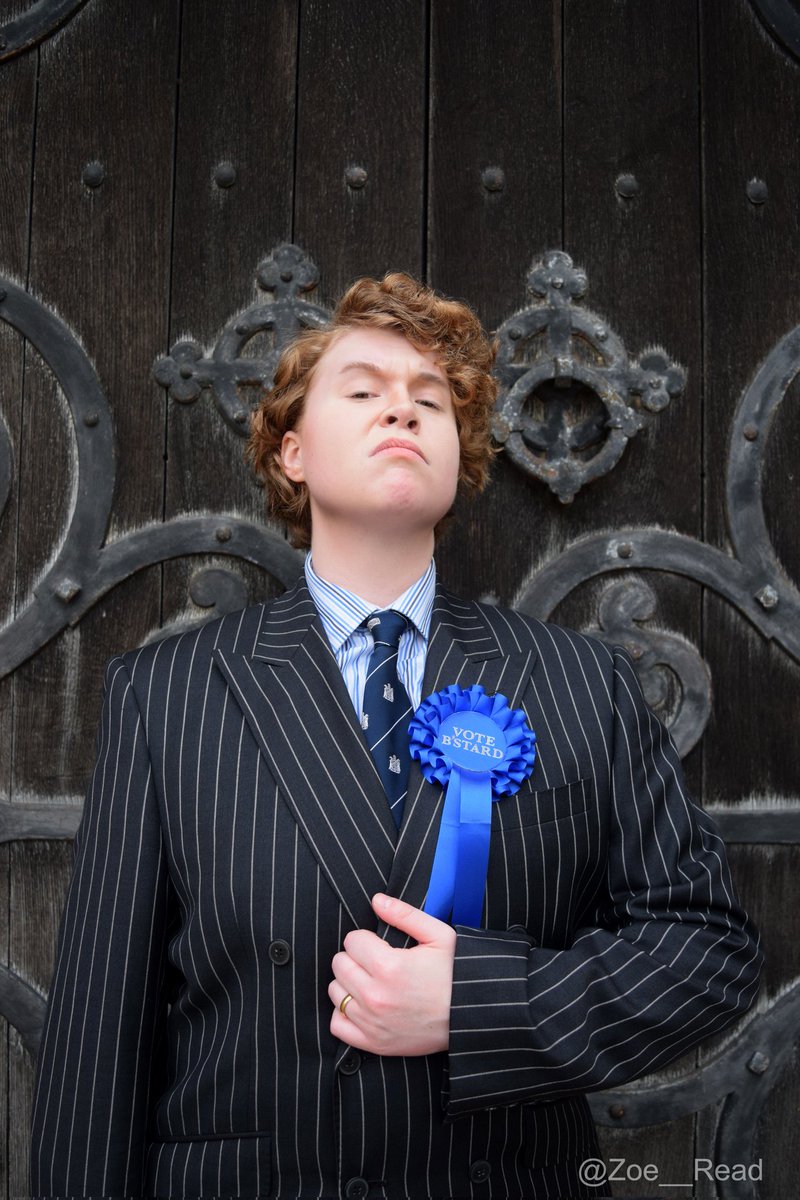 Zoe_Read's tweet photo. Interaction 1:
"Are you an candidate?" 
"No, no! Have you seen #TheNewStatesman?
"OH! Well I wouldn't vote for you but your costume is fabulous!"

Interaction 2:
"I was about to tell you off for being a Tory but realised who you were! The costume is amazing!" https://t.co/3CUfV8kpsN
