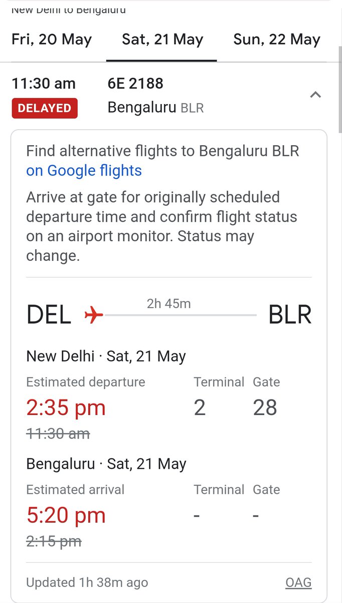 hirdug's tweet photo. @IndiGo6E more than 3 hours of delay for 6E 2188...looks like you are losing always #ontime title to @airvistara
.On #InternationalTeaDay sip another cup and get the plane faster on runway. Hoping you shall #cheer up passengers with a good tea onboard. https://t.co/QwEpM6uymz