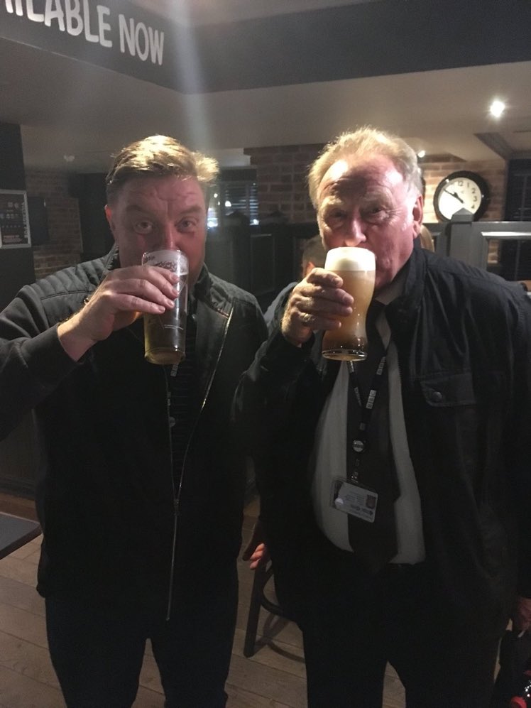 RobinsonDGHK's tweet photo. @AdamBlackmore I love this photo of you and Dave taken after we secured that crucial win at Swansea. Looking forward to listening to the show tomorrow. Happy retirement Dave #SaintsFC #davemerrington https://t.co/sC2sdNfnUx
