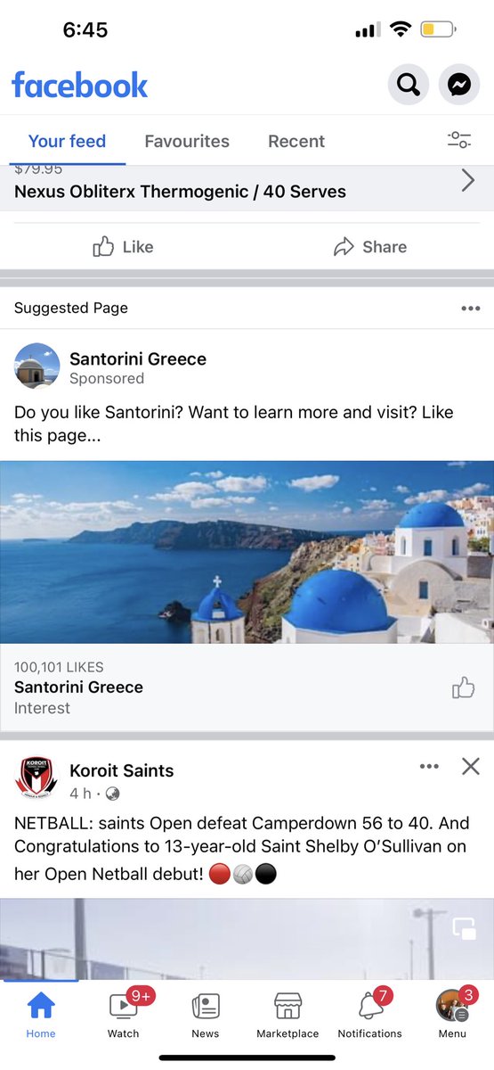 I walked past a poster of Santorini today and told my kids that I had been there and would take them one day, my phone was in my pocket when I said it. Be buggered if this ad didn’t pop up an hour later in my Facebook feed. #ithearsall