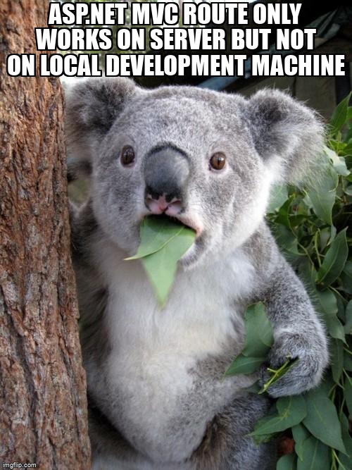 overflow_meme's tweet image. ASP.NET MVC route only works on server but not on local development machine stackoverflow.com/questions/7230… #aspdotnet #aspdotnetmvc #aspdotnetmvcrouting