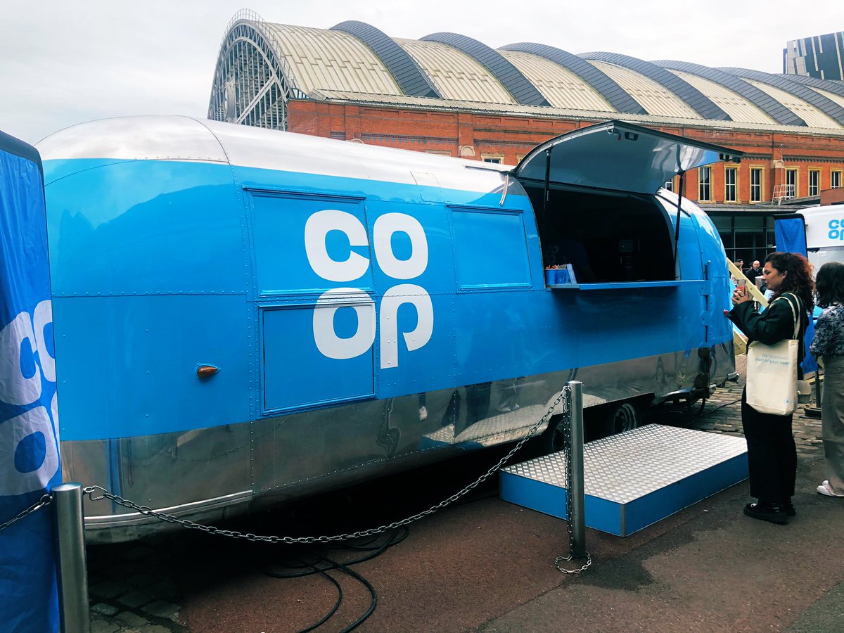 Gotta love a <a href="/coopuk/">Co-op</a> camper van serving coffee at #coopagm #manchester