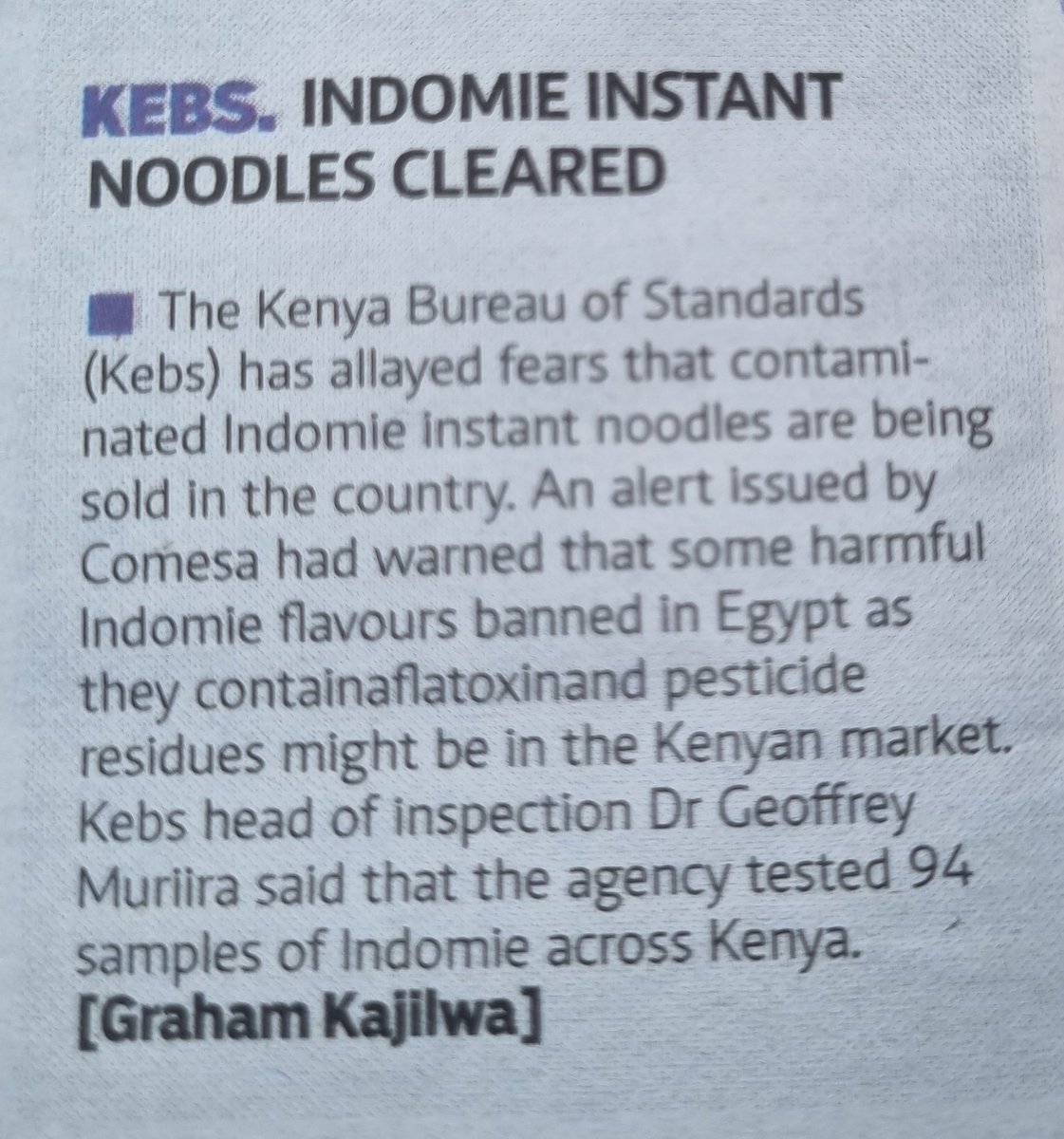 Cofek_Kenya's tweet image. ON INDOMIE noodles, #CofekRedAlert stands. If you love your life and family, ignore the unverifiable @KEBS_ke 'clearance'. KEBS has not handled this matter well. They dilly-dallied initially with many excuses. Fact: indomie with aflatoxins and pesticide residues are carcinogenic
