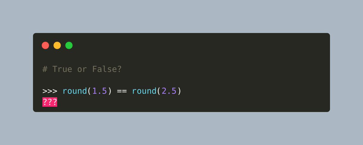 driscollis's tweet photo. #Python Pop Quiz 🐍❓

Is the following comparison True or False? https://t.co/alk9FhKAWd