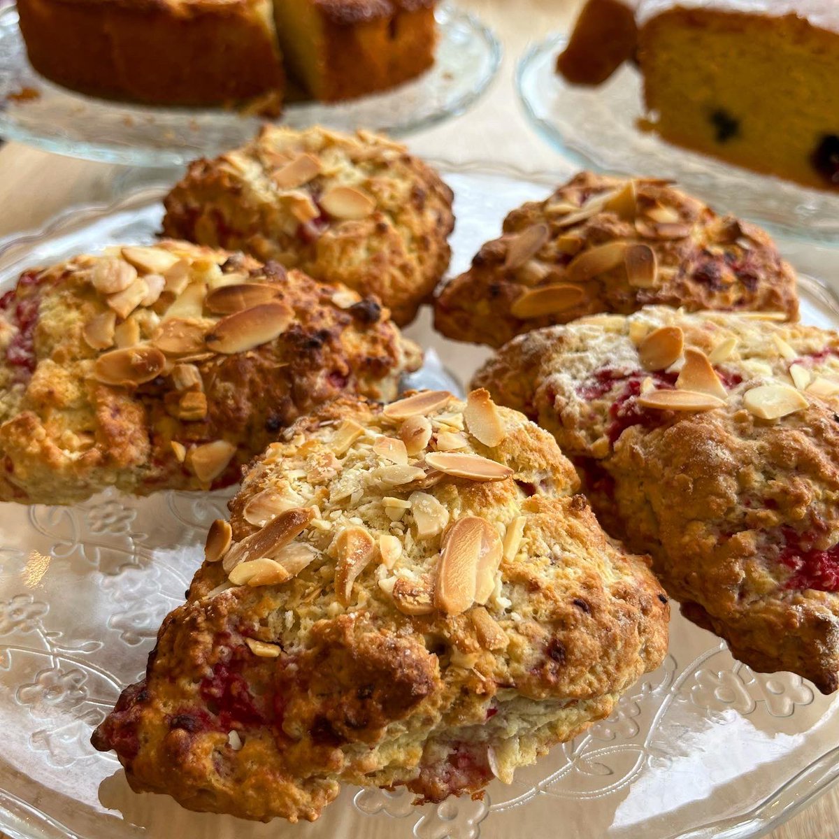 We are using lots of fruit in some of our lovely homemade cakes today: raspberry &amp; almond scones, lemon and blueberry and apple &amp; almond.

To reserve a table call 01942 665 670 during opening hours.