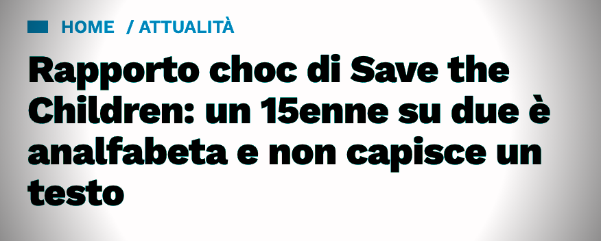 📖 Davvero il 51% dei quindicenni in Italia non è in grado di capire un testo scritto, come si sente ripetere da giorni? 

🧵 Un breve thread per chiarirsi le idee su una storia parecchio confusa e fuorviante.

1/8