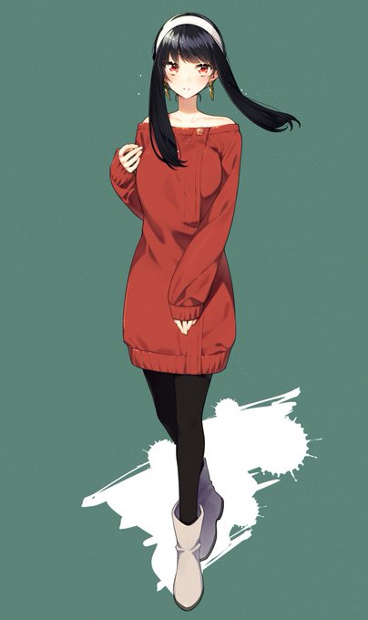 「sweater dress」 illustration images(Latest)｜4pages