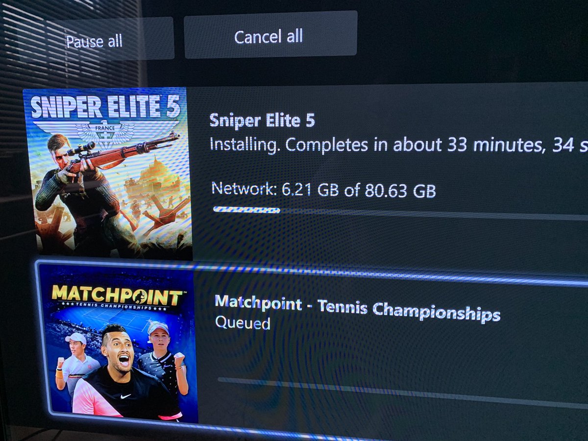 Sweet pre installing some new games to play @XboxGamePass #SniperElite5 #MatchpointGame