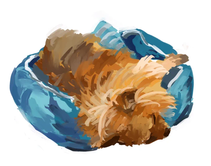 原稿通話の予定が入った安心感で原稿をサボりいぬを描きし者(愚か)いぬがうごいたのでもう加筆できません(愚か) 