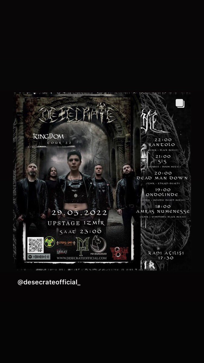 Next show on 29.05.2022 in Izmir Upstage Performance Hall🤘🤘🤘#desecratetr #desecrate #dorockheavymetalclub #metalheads #concert #metalshow #melodicdeathmetal