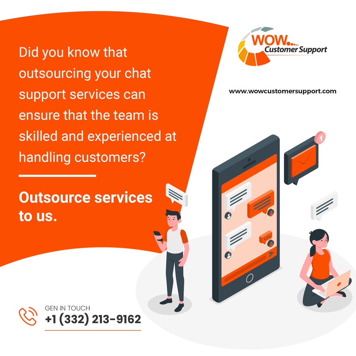 wowcsservice's tweet photo. Did you know that outsourcing your chat support services can ensure that the team is skilled and experienced at handling customers? Outsource the live chat support services of your business to us!
https://t.co/4elGVf0DXX https://t.co/7cIlikBWt4