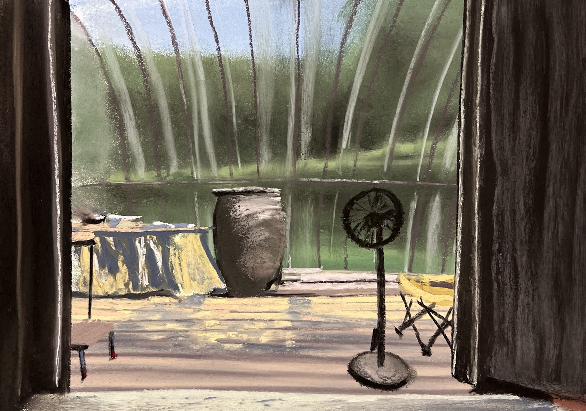 Museum 今日のパステル画 高千穂の壺田さんちの手作りサンルーム ーー館長より T Co 2p5pdkmh4m Twitter