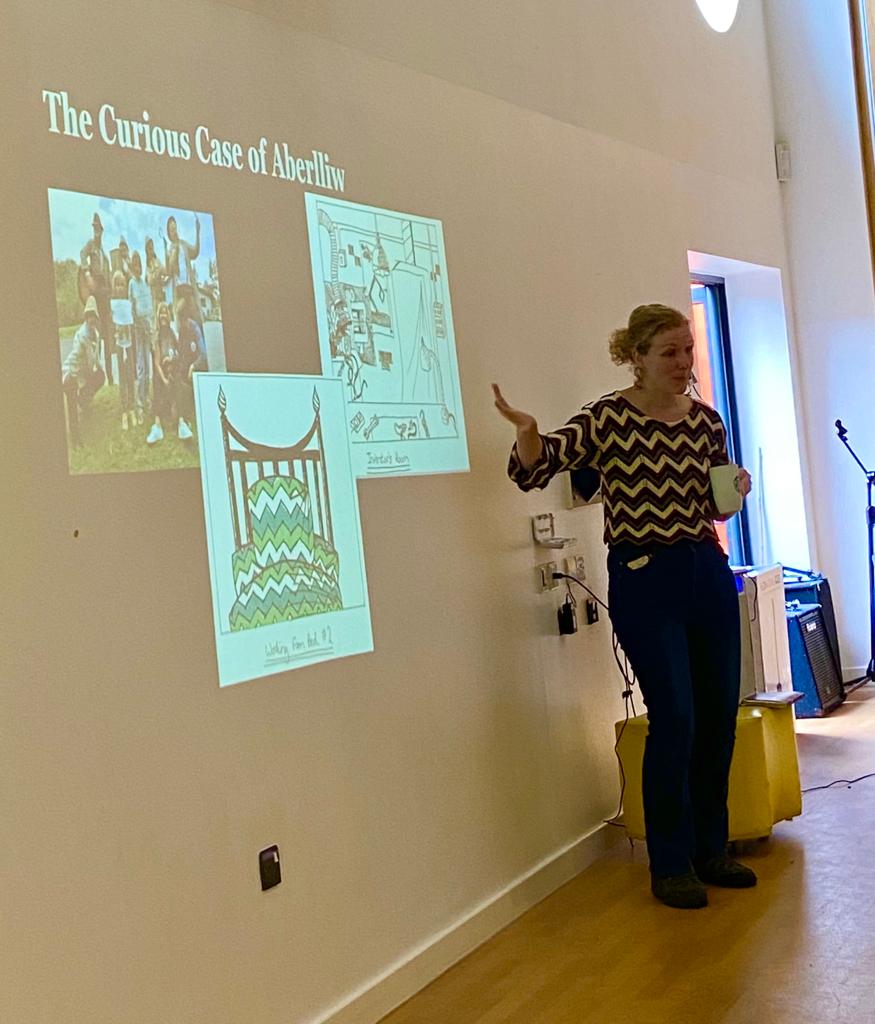 takingflightco's tweet photo. What a day we had yesterday discussing the background &amp; inspiration behind the Curious Case of #Aberlliw with @YsgolTreganna. This piece is taking us in so many exciting directions. Brilliant to see @RuthStringer1 IRL &amp; @BarraCollins virtually. #HybridWork #CurriculumForWales https://t.co/I2lo9NbjVk