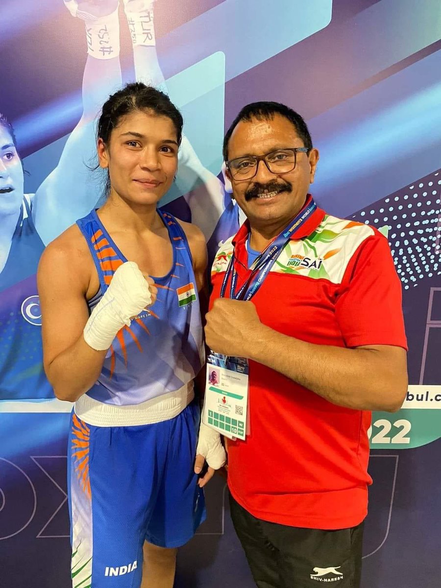 ashrafphysio's tweet photo. Congratulations 🎊💐 to the Champion..
#Nikhat_Zareen for Winning Gold at the Women's World Boxing Championships..!! 🇮🇳 🎊💐🙏
#NikhatZareen #NDTV #Ravishkumar https://t.co/9pcpqaSJNF