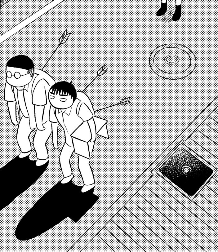 発売中モーニング・ツー7号に #ひらばのひと 第11話<曲垣と度々平>掲載中です。
音羽亭の火事の原因、前座の勉強会、怖い師匠、励ます先輩
そして背中に矢を受ける泉太郎とコロ助。 