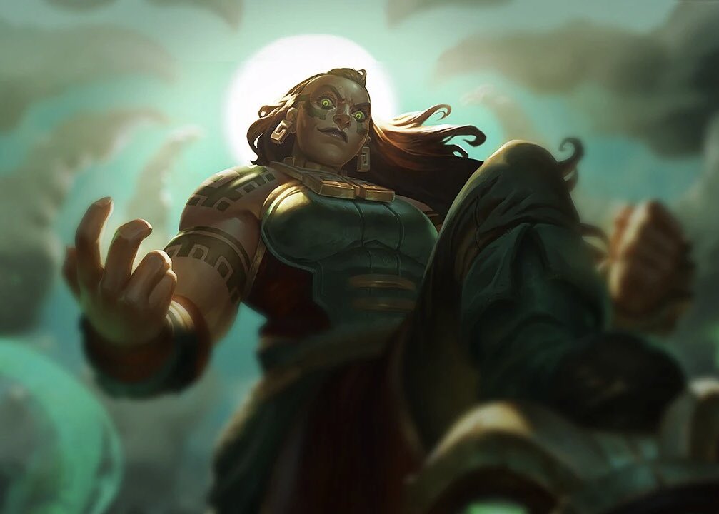 BuffWomanOTD's tweet image. Muscular woman of the day is Illaoi from League of Legends
