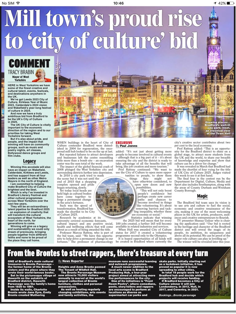Paul Jeeves (@pjeevesie) on Twitter photo Today in the print edition of the Daily Express - how culture is driving Bradford's resurgence <a href="/bradford2025/">Bradford 2025</a> <a href="/TracyBrabin/">Tracy Brabin WY 🌹</a> <a href="/anitamorris/">anitamorris</a> #cityofculture Today in the print edition of the Daily Express - how culture is driving Bradford's resurgence <a href="/bradford2025/">Bradford 2025</a> <a href="/TracyBrabin/">Tracy Brabin WY 🌹</a> <a href="/anitamorris/">anitamorris</a> #cityofculture